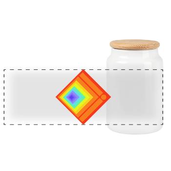Geometric plays of colours and patterns - Panoramic Cookie Jar with Wooden Lid - white - Front