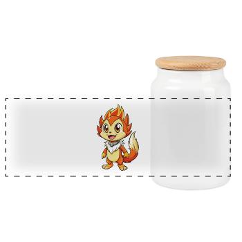 Firetail Mignon Personnage De Dessin Animé Kawaii Clipart - Boîte à biscuits avec couvercle en bois - blanc - Devant