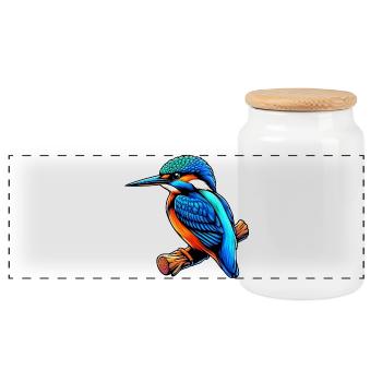 Martin-pêcheur - Boîte à biscuits avec couvercle en bois - blanc - Devant