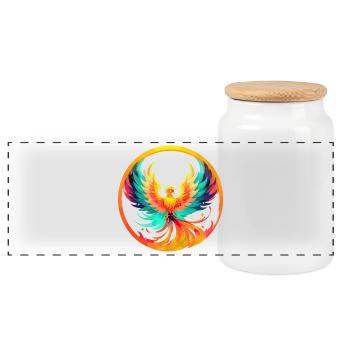 Phoenix Phönix - Boîte à biscuits avec couvercle en bois - blanc - Devant