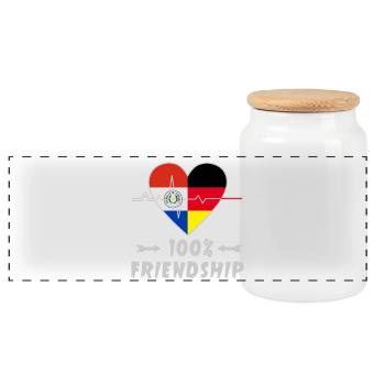 Paraguay und Deutschland 100% Freundschaft - Panorama Keksdose mit Holzdeckel - Weiß - Vorne