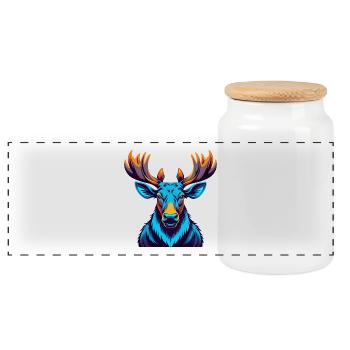 orignal coloré Kawaii personnage de dessin animé Clipart - Boîte à biscuits avec couvercle en bois - blanc - Devant