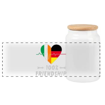 L'Irlande et l'Allemagne : amitié à 100 % - Boîte à biscuits avec couvercle en bois - blanc - Devant