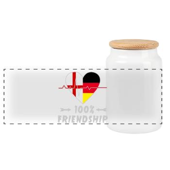 L'Angleterre et l'Allemagne : amitié à 100 % - Boîte à biscuits avec couvercle en bois - blanc - Devant