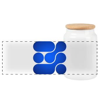 OCHOOO - Magisches Blau - Panorama Keksdose mit Holzdeckel - Weiß - Vorne