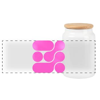 OCHOOO - Hard PInk - Panorama Keksdose mit Holzdeckel - Weiß - Vorne