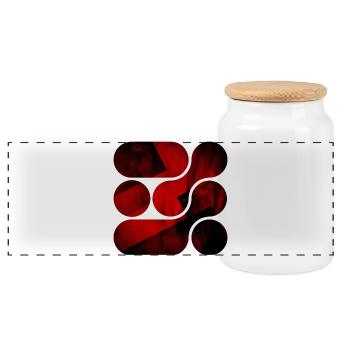 OCHOOO - Rouge sombre - Boîte à biscuits avec couvercle en bois - blanc - Devant