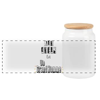 Mon Oncle Est Un Grand Homme - Boîte à biscuits avec couvercle en bois - blanc - Devant