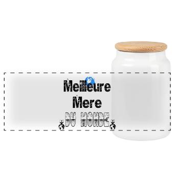 Meilleure Mère du Monde - Boîte à biscuits avec couvercle en bois - blanc - Devant