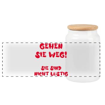 Gehen Sie weg! Sie sind nicht lustig - Panorama Keksdose mit Holzdeckel - Weiß - Vorne
