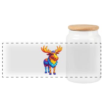 orignal coloré Kawaii personnage de dessin animé Clipart - Boîte à biscuits avec couvercle en bois - blanc - Devant