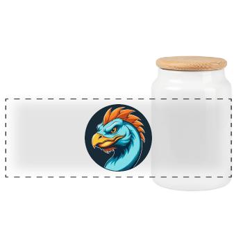 Basilisk Niedliches Kawaii Cartoon Tier Haustier Logo - Panorama Keksdose mit Holzdeckel - Weiß - Vorne
