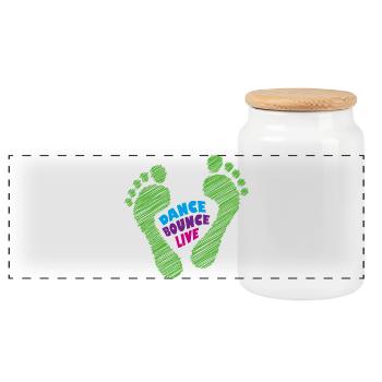 Dance Bounce Live pieds nus coureurs naturels avec pied - Boîte à biscuits avec couvercle en bois - blanc - Devant