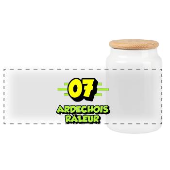 Complaining Ardèche - Panoramic Cookie Jar with Wooden Lid - white - Front