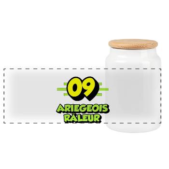 Klagende Ariégeois - Panorama Keksdose mit Holzdeckel - Weiß - Vorne