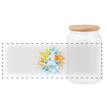 Football Couleur Explosion Joueur Soleil Couleurs Vives - Boîte à biscuits avec couvercle en bois - blanc - Devant