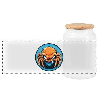 araignée mignon kawaii dessin animé clipart animal animal logo - Boîte à biscuits avec couvercle en bois - blanc - Devant