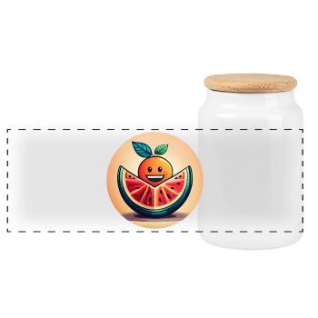 Fruité et coloré, de la diversité dans le monde - Boîte à biscuits avec couvercle en bois - blanc - Devant