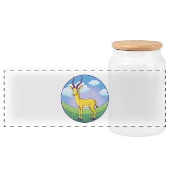 Impala Niedliche Kawaii Cartoon Clipart Tier Haustier - Panorama Keksdose mit Holzdeckel - Weiß - Vorne