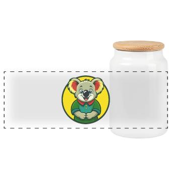 Koala Niedliche Kawaii Cartoon Clipart Haustier Tier - Panorama Keksdose mit Holzdeckel - Weiß - Vorne