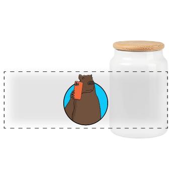 Capybara Social-Media-Influencer - Panorama Keksdose mit Holzdeckel - Weiß - Vorne