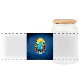 Planche de surf élégante - Boîte à biscuits avec couvercle en bois - blanc - Devant