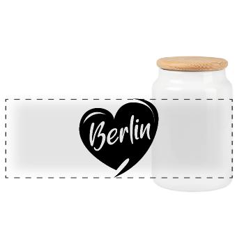 Berlin Liebe Herz Symbol Stadt Illustration Symbol - Panorama Keksdose mit Holzdeckel - Weiß - Vorne