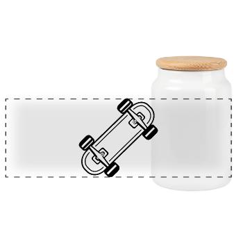 Planche à roulettes Bande dessinée - Boîte à biscuits avec couvercle en bois - blanc - Devant