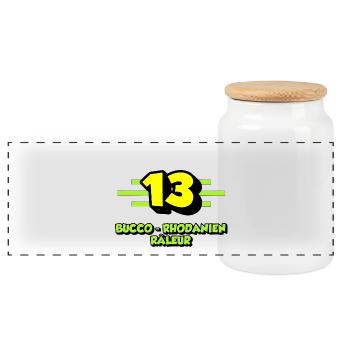 Complaining Bucco-Rhone - Panoramic Cookie Jar with Wooden Lid - white - Front