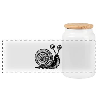 Snail's Pace: Langsame und stetige Zen-Kunst - Panorama Keksdose mit Holzdeckel - Weiß - Vorne