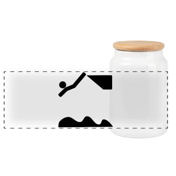 DIVING DIVING SWIMMING - Panoramic Cookie Jar with Wooden Lid - white - Front