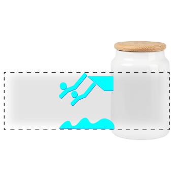 SYNCHRONIZED DIVING DIVING DIVING - Panoramic Cookie Jar with Wooden Lid - white - Front
