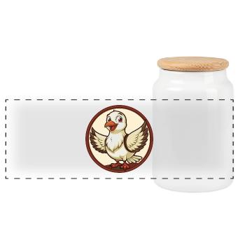 Colombe Coloré Kawaii Dessin Animé Personnage Clipart Animal de compagnie - Boîte à biscuits avec couvercle en bois - blanc - Devant