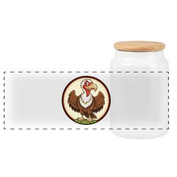 Vulture Coloré Kawaii Dessin Animé Personnage Clipart - Boîte à biscuits avec couvercle en bois - blanc - Devant
