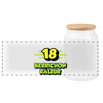Complaining Berrichon - Panoramic Cookie Jar with Wooden Lid - white - Front