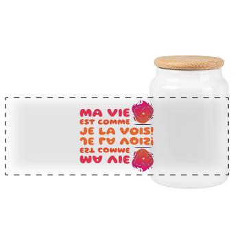 Ma vie est comme je la vois - Boîte à biscuits avec couvercle en bois - blanc - Devant