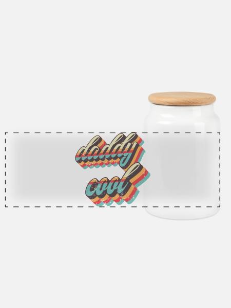 Daddy Cool Retro Straps - Panorama Keksdose mit Holzdeckel - Weiß