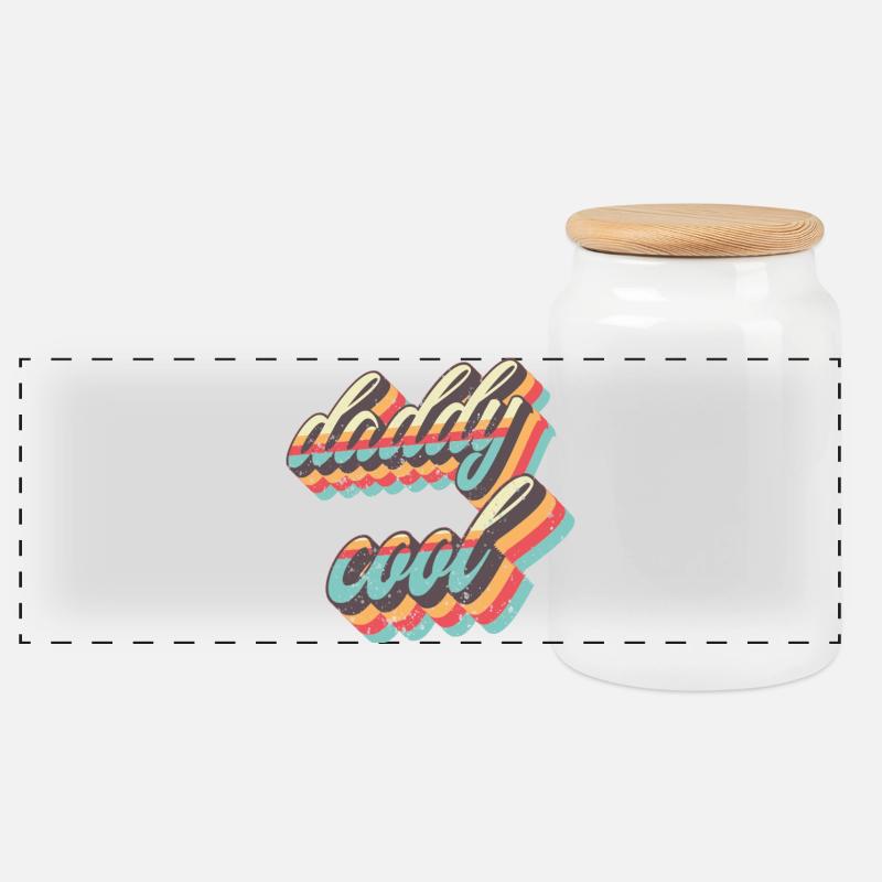 Daddy Cool Retro Straps - Panorama Keksdose mit Holzdeckel - Weiß