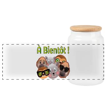 Au Revoir Collègues - à Bientôt - Boîte à biscuits avec couvercle en bois - blanc - Devant