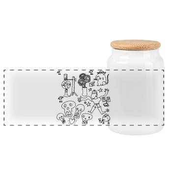 Allez griffonner ou rentrez chez vous - Boîte à biscuits avec couvercle en bois - blanc - Devant