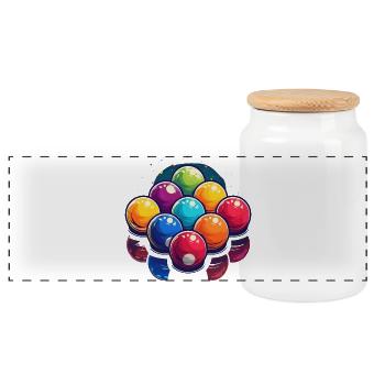 Boules de billard Graphique - Boîte à biscuits avec couvercle en bois - blanc - Devant