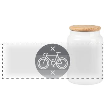 Fahrrad Rennrad Linien Emblem Logo Gravel Fixie - Panorama Keksdose mit Holzdeckel - Weiß - Vorne