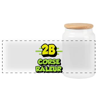 Corse râleur - Boîte à biscuits avec couvercle en bois - blanc - Devant