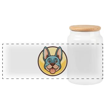 Bleu De Gascogne Dog Race Dessin Animé Kawaii Clipart - Boîte à biscuits avec couvercle en bois - blanc - Devant