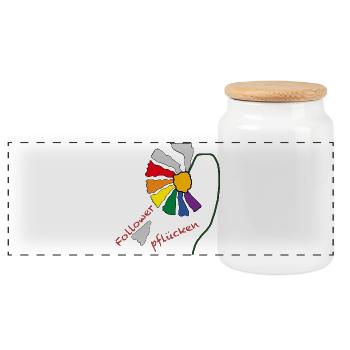 Blume der Liebe - Panorama Keksdose mit Holzdeckel - Weiß - Vorne