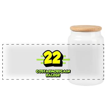 Costarmoricain râleur - Boîte à biscuits avec couvercle en bois - blanc - Devant
