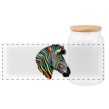 Zebra - Panorama Keksdose mit Holzdeckel - Weiß - Vorne