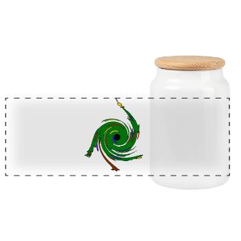 Noël noir - Boîte à biscuits avec couvercle en bois - blanc - Devant