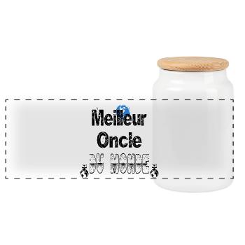 Meilleur Oncle du Monde - Boîte à biscuits avec couvercle en bois - blanc - Devant