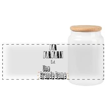 Ma Maman Est Une Grande Dame - Boîte à biscuits avec couvercle en bois - blanc - Devant